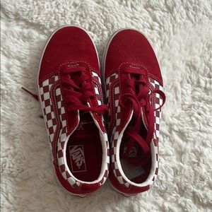 Vans Red and White Checkered Sneakers